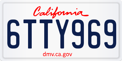 CA license plate 6TTY969