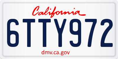 CA license plate 6TTY972