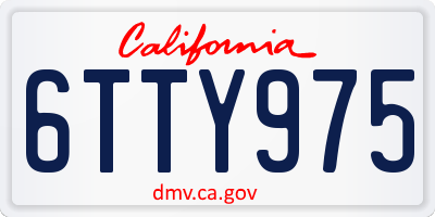CA license plate 6TTY975