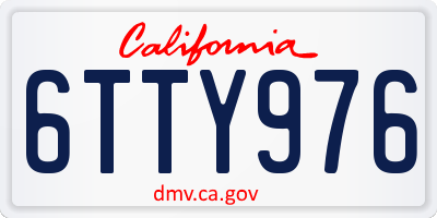 CA license plate 6TTY976