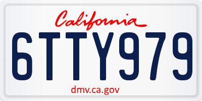 CA license plate 6TTY979