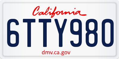 CA license plate 6TTY980