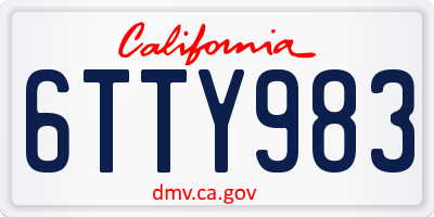 CA license plate 6TTY983