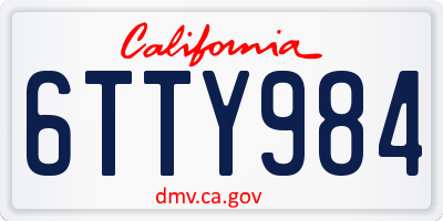 CA license plate 6TTY984