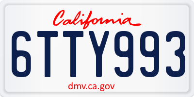 CA license plate 6TTY993