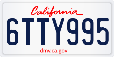 CA license plate 6TTY995
