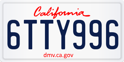 CA license plate 6TTY996