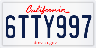 CA license plate 6TTY997