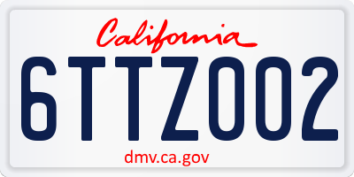 CA license plate 6TTZ002