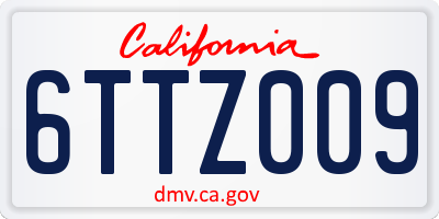 CA license plate 6TTZ009