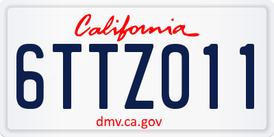 CA license plate 6TTZ011