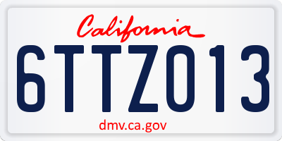 CA license plate 6TTZ013