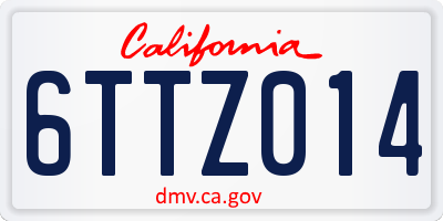 CA license plate 6TTZ014