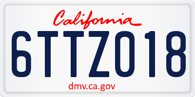 CA license plate 6TTZ018