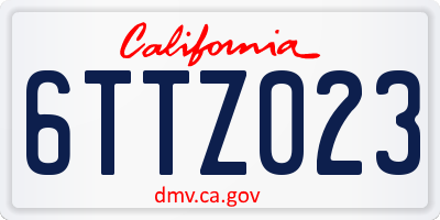 CA license plate 6TTZ023