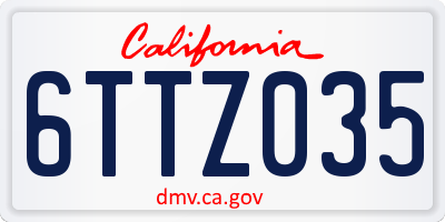 CA license plate 6TTZ035