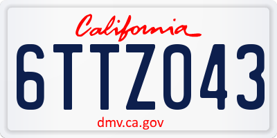 CA license plate 6TTZ043
