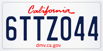 CA license plate 6TTZ044