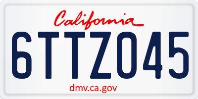 CA license plate 6TTZ045