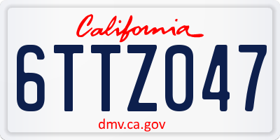 CA license plate 6TTZ047