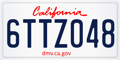 CA license plate 6TTZ048