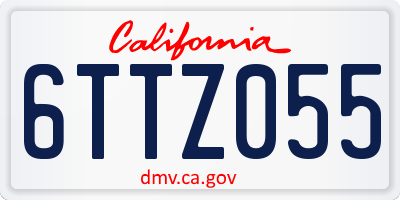 CA license plate 6TTZ055