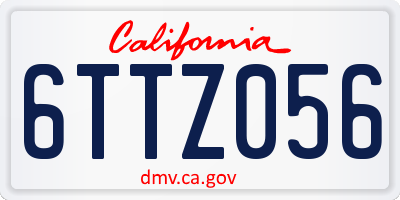 CA license plate 6TTZ056