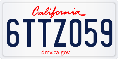 CA license plate 6TTZ059