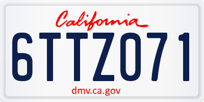 CA license plate 6TTZ071