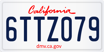 CA license plate 6TTZ079