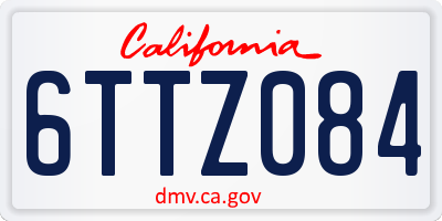 CA license plate 6TTZ084