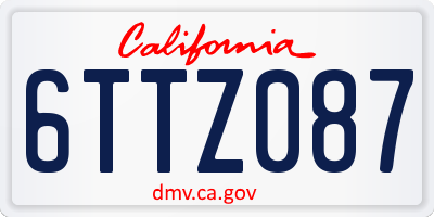 CA license plate 6TTZ087