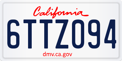 CA license plate 6TTZ094