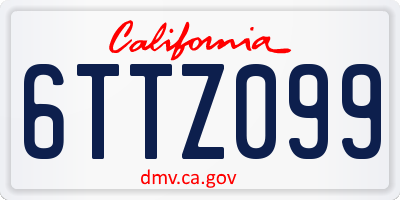 CA license plate 6TTZ099