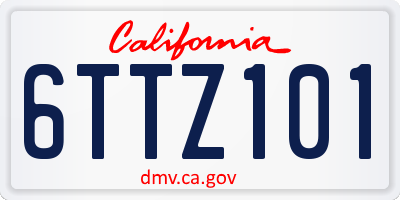 CA license plate 6TTZ101