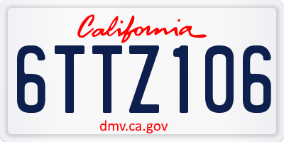 CA license plate 6TTZ106