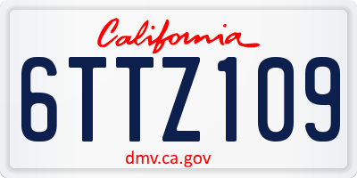 CA license plate 6TTZ109