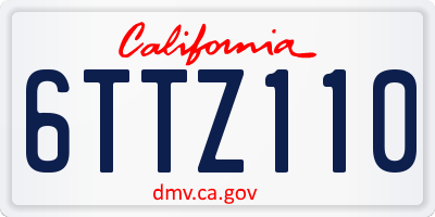 CA license plate 6TTZ110