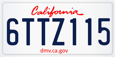 CA license plate 6TTZ115