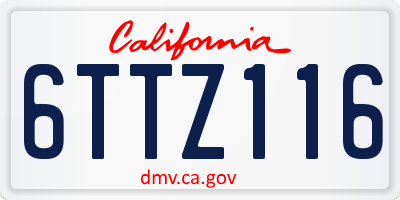 CA license plate 6TTZ116