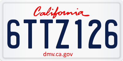 CA license plate 6TTZ126