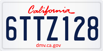 CA license plate 6TTZ128