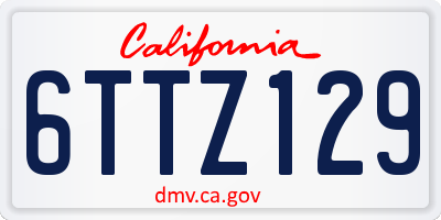 CA license plate 6TTZ129