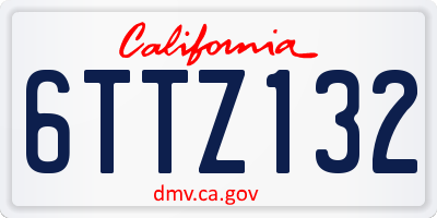 CA license plate 6TTZ132