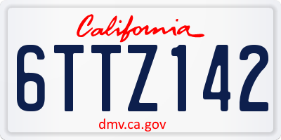 CA license plate 6TTZ142