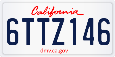 CA license plate 6TTZ146