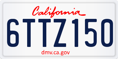 CA license plate 6TTZ150