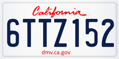 CA license plate 6TTZ152