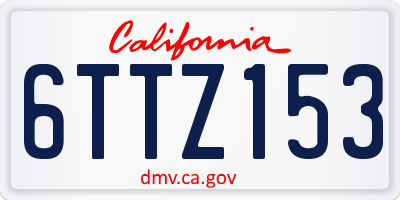 CA license plate 6TTZ153