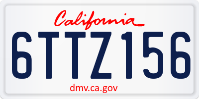 CA license plate 6TTZ156
